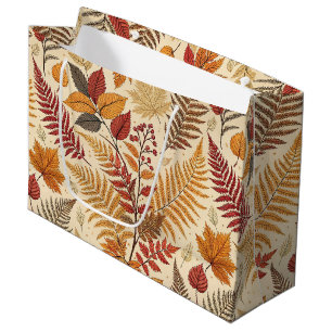 Autumn Foliage and Berries – Warm Earthy Tones Large Gift Bag