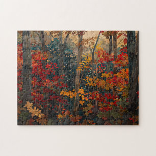 Autumn Foliage Colourful Woods Art Jigsaw Puzzle