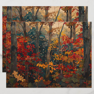 Autumn Foliage Colourful Woods Scrapbook Paper