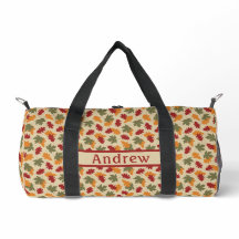 Autumn Foliage Cream Pattern Duffel Bag