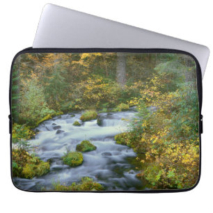 Autumn foliage & Douglas Fir Border Roaring River Laptop Sleeve
