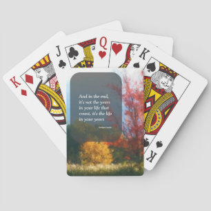Autumn Foliage Live Life Attitude Inspirational  Playing Cards