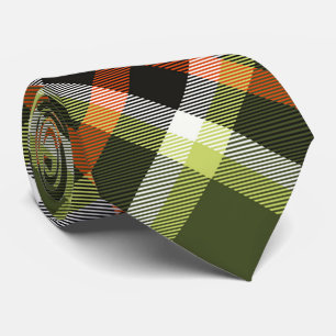 Autumn Foliage Plaid Pattern  Tie
