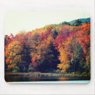 Autumn Foliage Pond Nature Mouse Pad