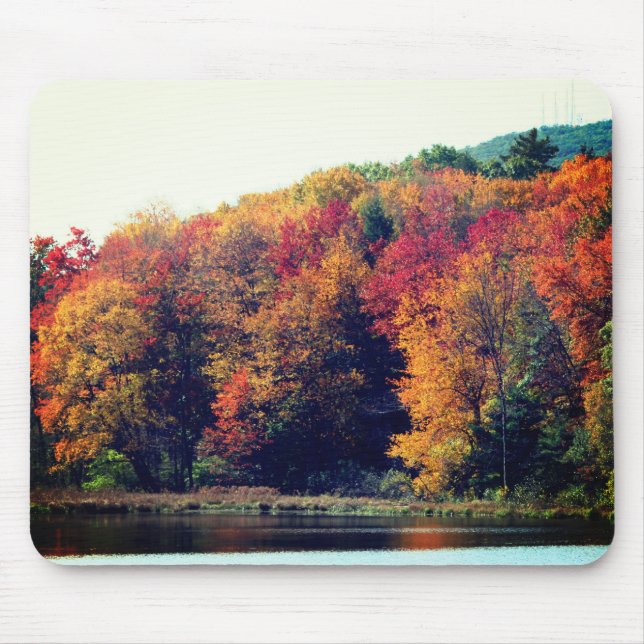 Autumn Foliage Pond Nature Mouse Pad (Front)