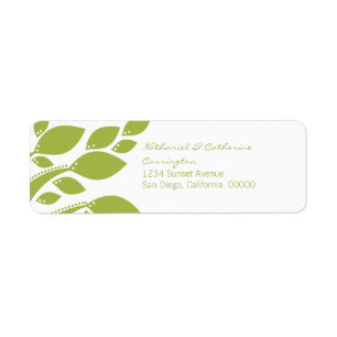 Autumn Foliage Return Address Labels, Green