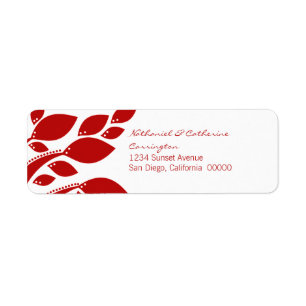 Autumn Foliage Return Address Labels, Red