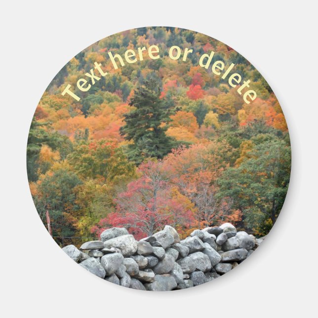 Autumn Foliage Stone Wall Nature Personalized Magnet (Front)