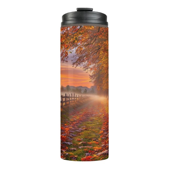 autumn foliage sunset scenery tumbler  (Front)