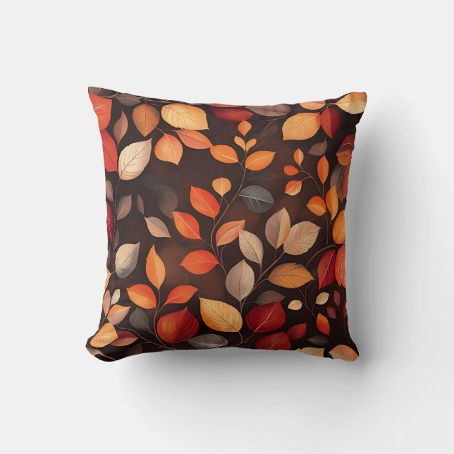 Autumn Foliage Throw Pillow (Front)