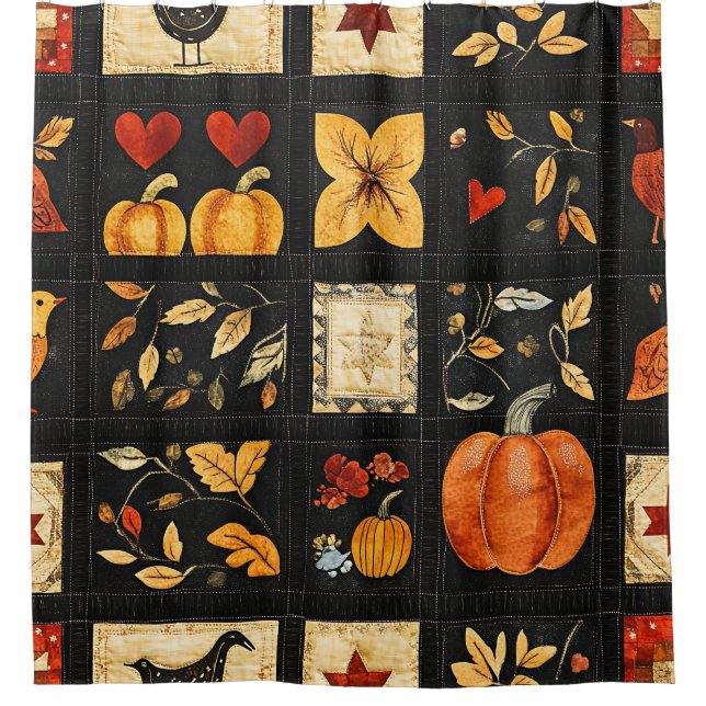 Autumn Folk Art Quilt Pattern | Rustic Patchwork (Front)