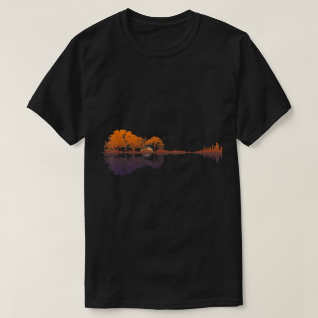 Autumn Forest and City Reflection Art T-Shirt (Design Front)