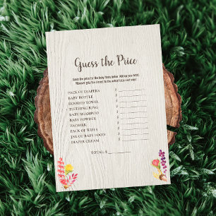 Autumn Forest Animal Guess The Price Shower Game Invitation