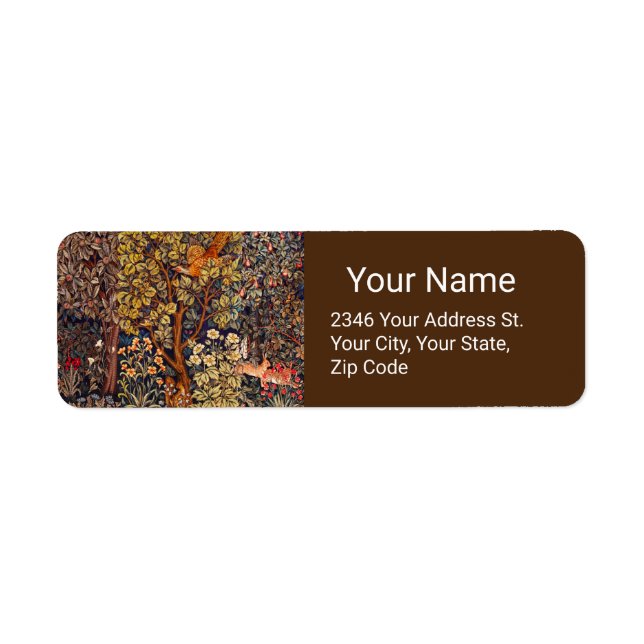 AUTUMN FOREST ANIMALS Hares,Pheasant,Brown Floral  (Front)