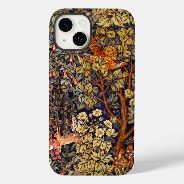 AUTUMN FOREST ANIMALS Hares,Pheasant,Brown Floral Case-Mate iPhone Case (Back)