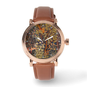 AUTUMN FOREST ANIMALS Hares,Pheasant,Brown Floral  Watch