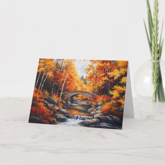 Autumn Forest Bridge Card (Front)