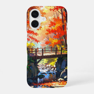 Autumn Forest Bridge iPhone 16 Case