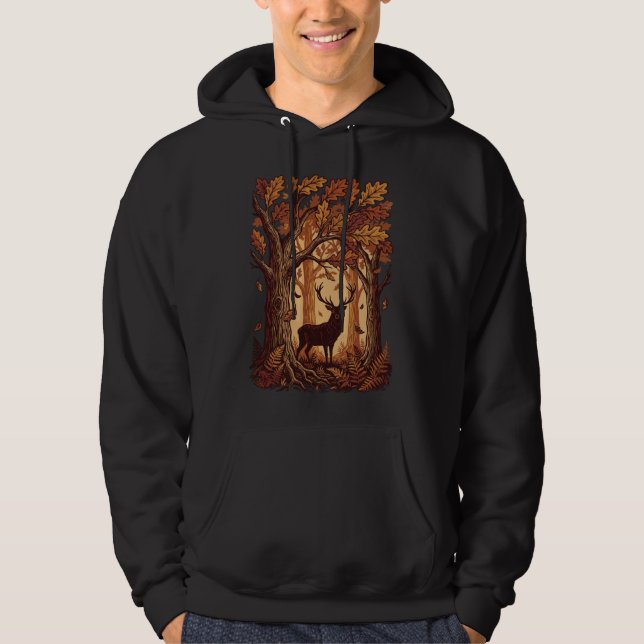 Autumn Forest Deer Wildlife Hoodie (Front)