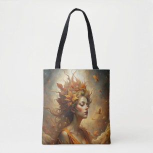 Autumn Forest Fairy - Whimsical Fall Illustration Tote Bag