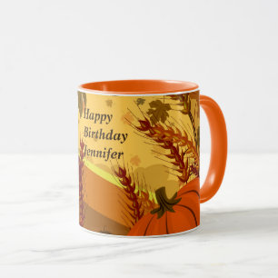 Autumn Forest Fall Leaves Mug Cup Birthday Gift