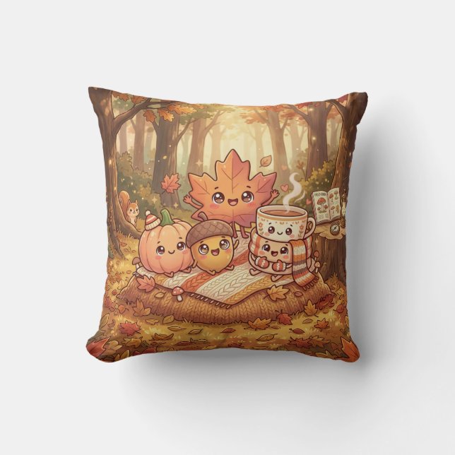 Autumn Forest Friends Pillow (Front)