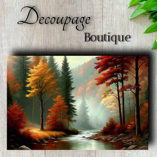 Autumn Forest Glow River Landscape Decoupage Tissue Paper