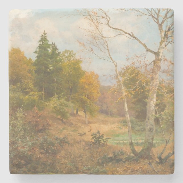 Autumn Forest – Heinrich Böhmer Stone Coaster (Front)