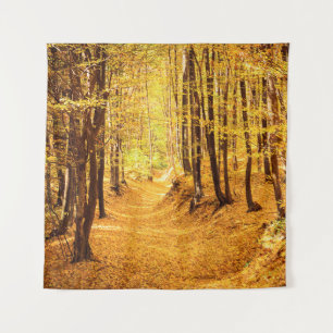 Autumn forest landscape tapestry