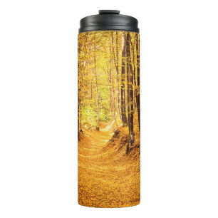 Autumn forest landscape thermal tumbler