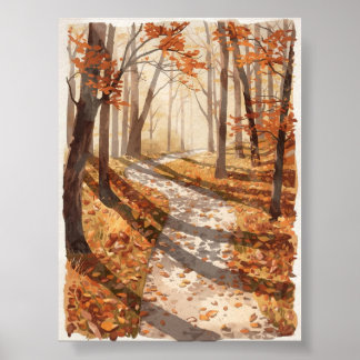 Autumn Forest Path Poster