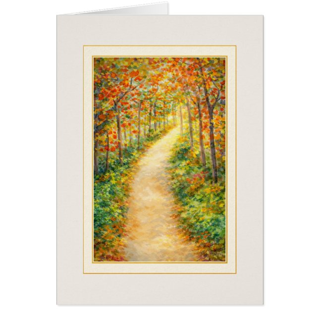 Autumn Forest Path Thinking of You Card (Devant)