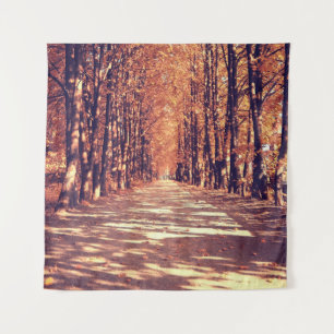 Autumn Forest Path: Tranquil Landscape Journey Tapestry