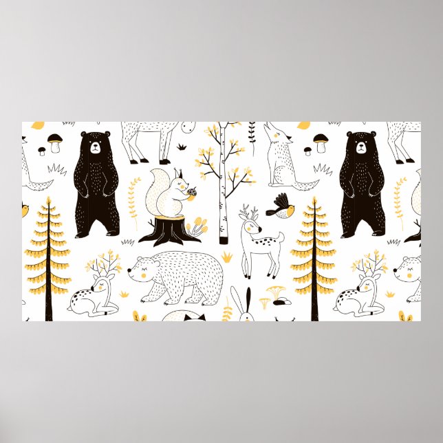 autumn forest pattern poster (Front)