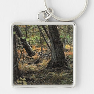 Autumn forest scene keychain