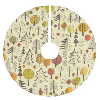Autumn Forest: Seamless Graphic Pattern. Brushed Polyester Tree Skirt