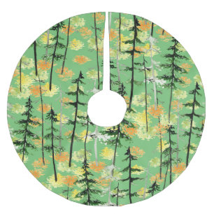 Autumn Forest: Seamless Natural Beauty Brushed Polyester Tree Skirt