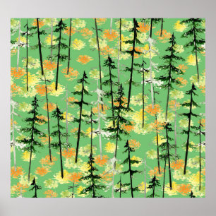 Autumn Forest: Seamless Natural Beauty Poster
