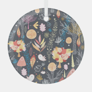 Autumn Forest: Textured Seasonal Beauty. Glass Ornament