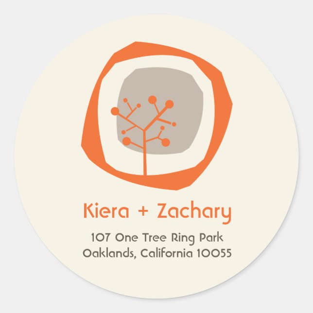 Autumn Forest Tree Rings Fall Wedding Sticker (Front)