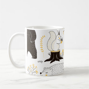 Autumn Forest Trees Leaves Pattern Coffee Mug