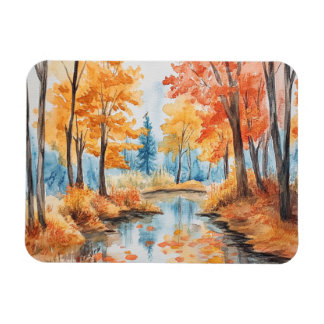 Autumn Forest Watercolor Art Magnet