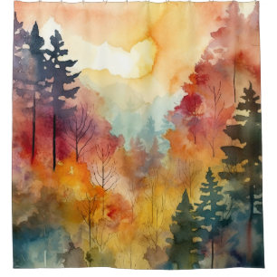 Autumn Forest Watercolor Glow