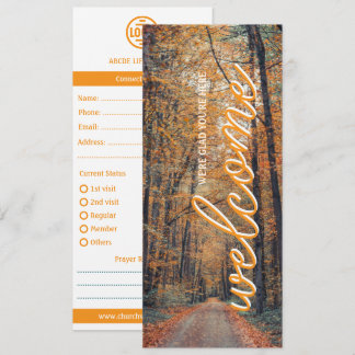 Autumn Forest Welcome Church Connection Card