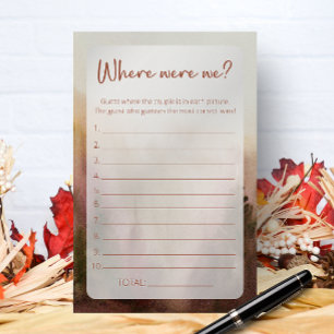 Autumn Forest Where were we bridal shower game