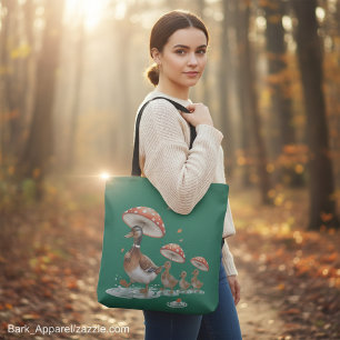Autumn Forest Whimsy Duck Family  Tote Bag
