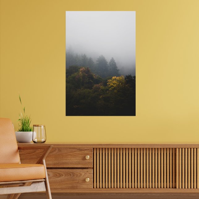 Autumn forest wrapped in fog poster (Living Room 2)