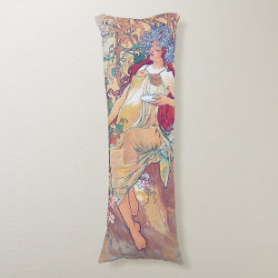 Autumn (Four Seasons), Alphonse Mucha Body Pillow