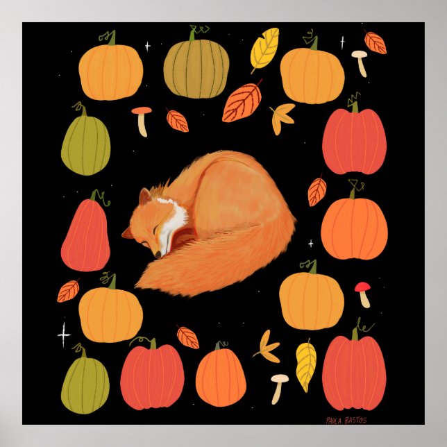 Autumn fox Acrylic Keychain Poster (Front)