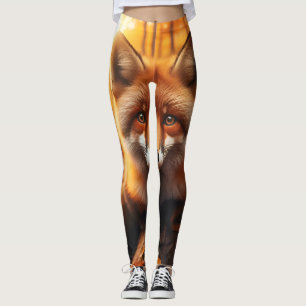 Autumn Fox in Aesthetic & Cute Forest Charm Leggings